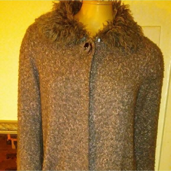 Gray wool button down Fever jacket - Picture 1 of 8